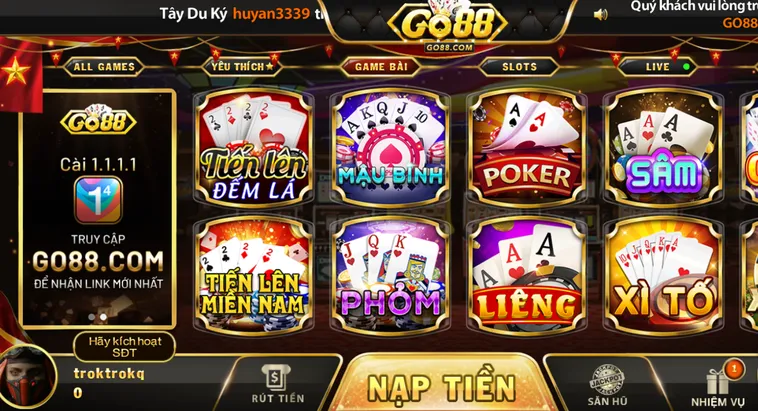 Danh Mục Game Bài Đỉnh Cao Tại Hệ Thống Game Bài Go88 Số Một Hiện Nay