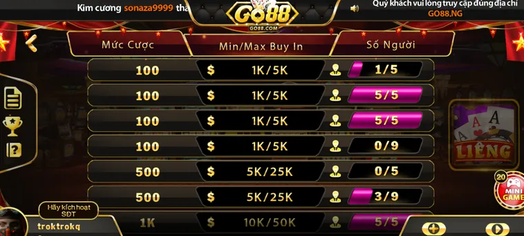 Liêng Tại Go88 Sảnh Bài Tốc Độ Cao Với Cơ Hội Làm Giàu Siêu Tốc