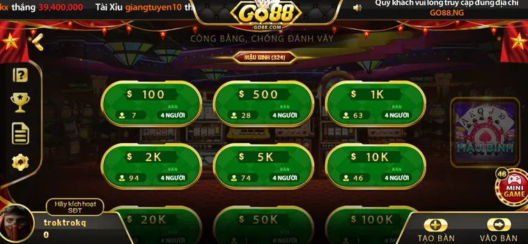 Mậu Binh Tại Go88 Đấu Trường Sắp Xếp Bài Đỉnh Cao Cho Các Cao Thủ Trí Tuệ