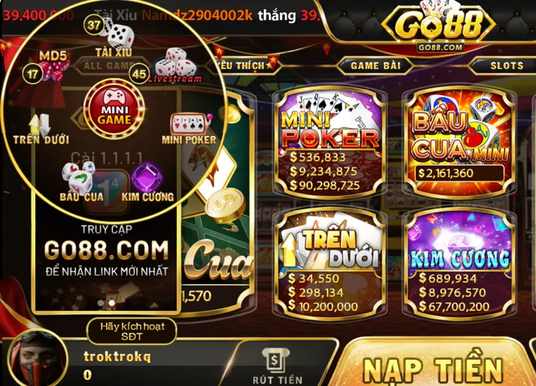 Danh Mục Minigame Go88 Đa Dạng Và Đầy Kịch Tính
