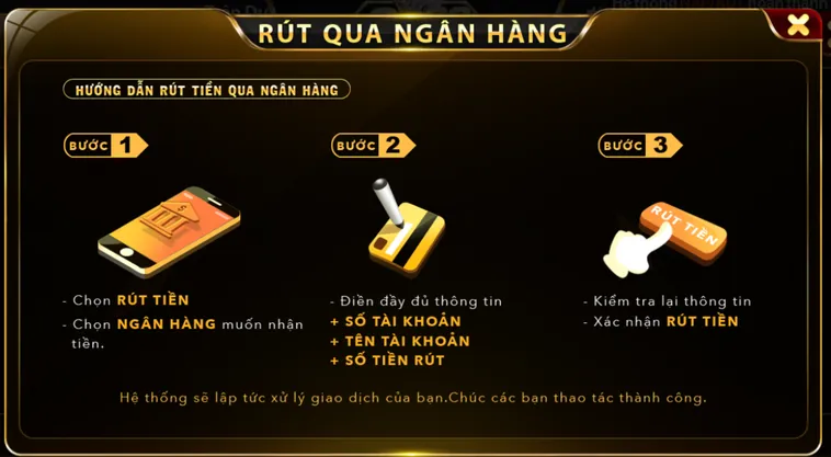 Rút Tiền Go88 Về Tài Khoản Ngân Hàng Nhanh Chóng Và An Toàn Tuyệt Đối