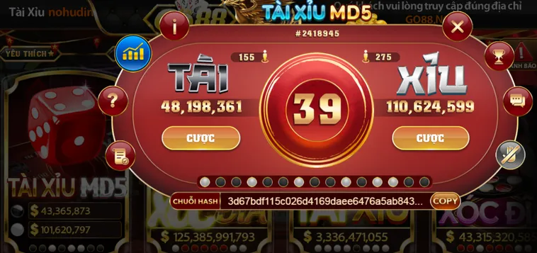 Khám Phá Casino Tài Xỉu MD5 Tại Go88 Đỉnh Cao Của Công Nghệ Hiện Đại