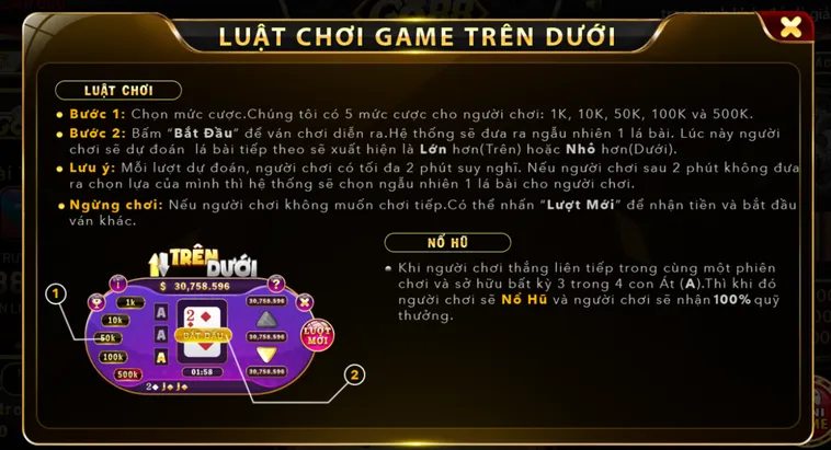 Chiến Thuật Thắng Lớn Với Minigame Trên Dưới Tại Go88 Đẳng Cấp